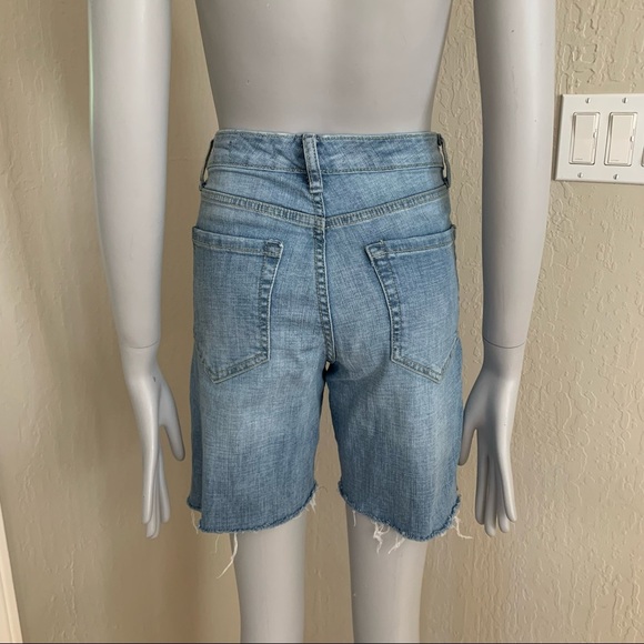 ELLA MOSS High Waist Straight Denim Shorts Raw Hem High Rise Size 4/27 - Picture 12 of 15